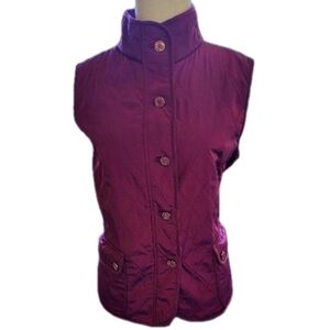 Talbots Women's Quilted Vest - Purple size medium
